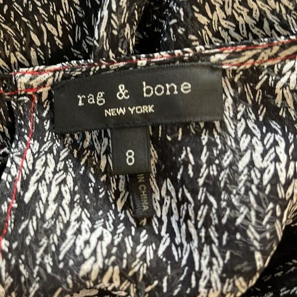 Dress Rag & Bone midi grey - black red printed fabric size 8  sheer fabric - Picture 11 of 11